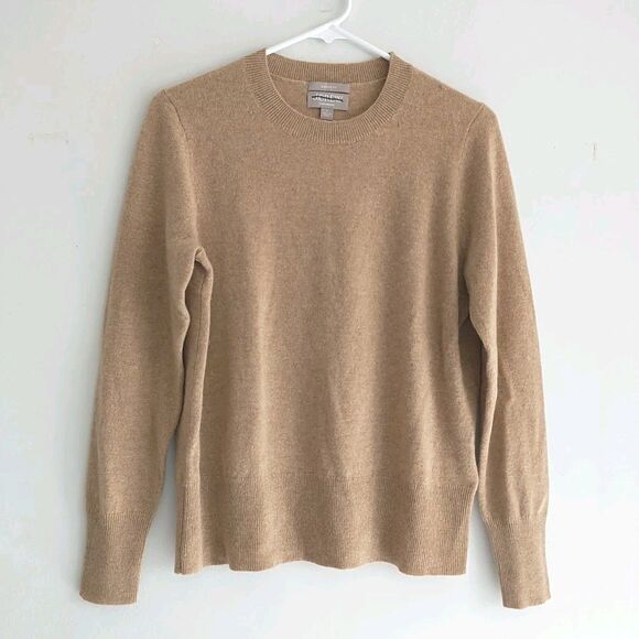 J Crew Cashmere Classic Fit Sweater Womens S Beige Crew Neck BA400 New*READ - Picture 1 of 9